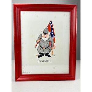 Vintage 1958 James F Martin Civil War Signed Framed Print Forget, Hell! 11x14